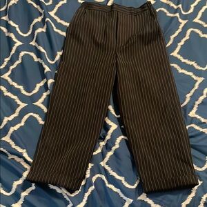 Boys Black Pinstripe Pants